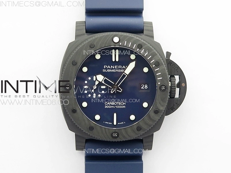 PAM1232 Carbotech 44mm VSF Best Edition Blue Dial Blue Markers on Blue Rubber Strap P.9010 Clone